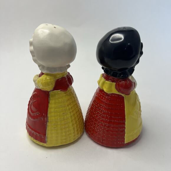 Vintage 1970s P Holt Ceramic Burlap Rag Doll Salt and Pepper Shakers MCM Unique - Picture 8 of 12